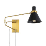 Safavieh Cleome, 37.5 Inch, Brass/Black, Iron Wall Sconce Brass / Black 37.5 x 8 x 13