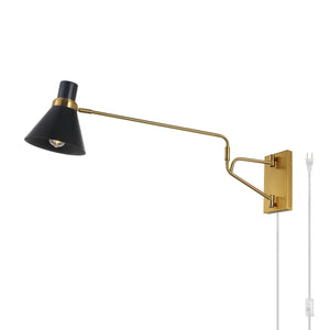 Safavieh Cleome, 37.5 Inch, Brass/Black, Iron Wall Sconce Brass / Black 37.5 x 8 x 13