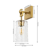 Safavieh 	Tyrosa, 6 Inch, Brass/Clear, Metal Wall Sconce Set Of 2 - Set of 2 Brass Gold / Clear SCN4113A-SET2