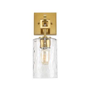 Safavieh 	Tyrosa, 6 Inch, Brass/Clear, Metal Wall Sconce Set Of 2 - Set of 2 Brass Gold / Clear SCN4113A-SET2