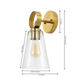 Safavieh 	Taelor, 7 Inch, Brass/Clear, Iron Wall Sconce Set Of 2 - Set of 2 Brass Gold / Clear SCN4114A-SET2