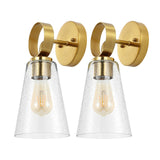 Safavieh 	Taelor, 7 Inch, Brass/Clear, Iron Wall Sconce Set Of 2 - Set of 2 Brass Gold / Clear SCN4114A-SET2