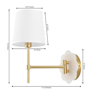 Safavieh LYSSINE, Elegant Brass & White Alabaster Wall Sconce Pair for Ambient Lighting in Any Room SCN4116A-SET2