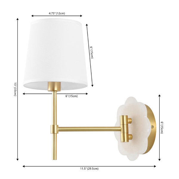 Safavieh LYSSINE, Elegant Brass & White Alabaster Wall Sconce Pair for Ambient Lighting in Any Room SCN4116A-SET2