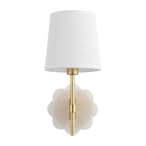 Safavieh LYSSINE, Elegant Brass & White Alabaster Wall Sconce Pair for Ambient Lighting in Any Room SCN4116A-SET2
