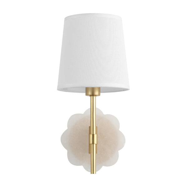 Safavieh LYSSINE, Elegant Brass & White Alabaster Wall Sconce Pair for Ambient Lighting in Any Room SCN4116A-SET2