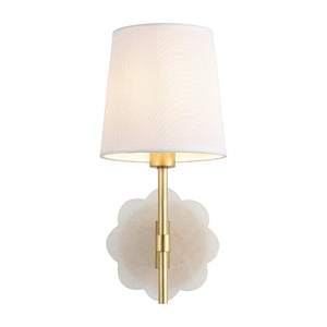 Safavieh LYSSINE, Elegant Brass & White Alabaster Wall Sconce Pair for Ambient Lighting in Any Room SCN4116A-SET2