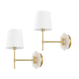 Safavieh Lyssine, 11.5 Inch, Brass/White, Metal Wall Sconce Set Of 2 White SCN4116A-SET2