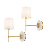 Safavieh Lyssine, 11.5 Inch, Brass/White, Metal Wall Sconce Set Of 2 White SCN4116A-SET2