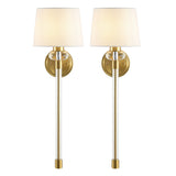 Safavieh Athene, 9 Inch, Brass/Clear, Iron/Acrylic Wall Sconce Set Of 2 X23 Brass Gold 8" x 9" x 26"