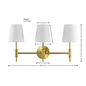 Safavieh DARYA, 3-Light Wall Sconce – Modern Minimalism Meets Classic Iron Craftsmanship for Any Space Brass SCN4119B