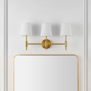 Safavieh DARYA, 3-Light Wall Sconce – Modern Minimalism Meets Classic Iron Craftsmanship for Any Space Brass SCN4119B