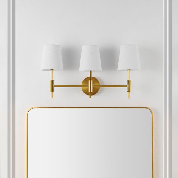 Safavieh DARYA, 3-Light Wall Sconce – Modern Minimalism Meets Classic Iron Craftsmanship for Any Space Brass SCN4119B