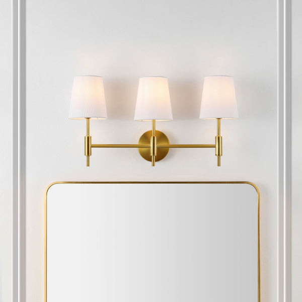 Safavieh DARYA, 3-Light Wall Sconce – Modern Minimalism Meets Classic Iron Craftsmanship for Any Space Brass SCN4119B