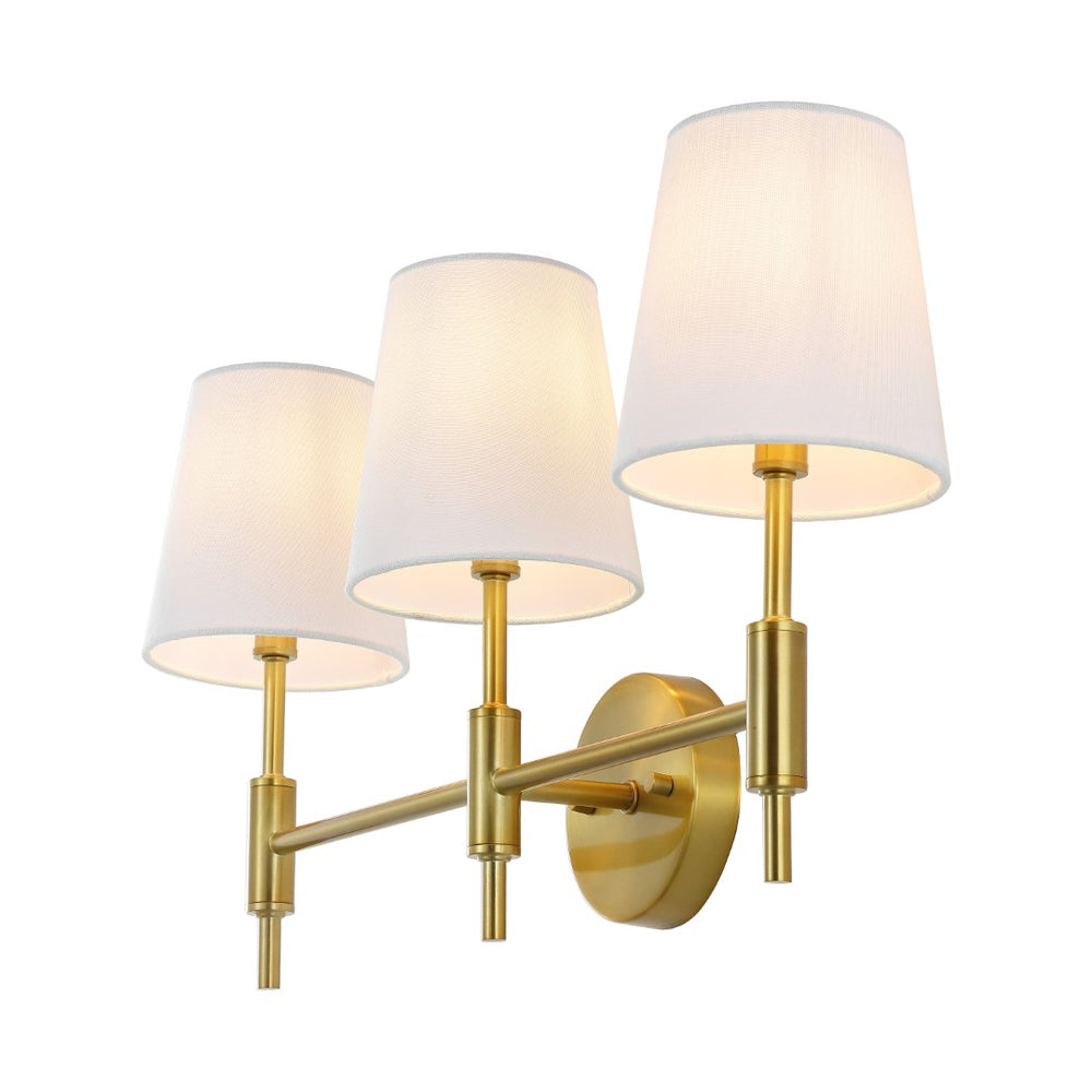 Safavieh DARYA, 3-Light Wall Sconce – Modern Minimalism Meets Classic Iron Craftsmanship for Any Space Brass SCN4119B