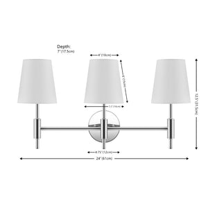 Safavieh DARYA, 3-Light Wall Sconce – Modern Minimalism Meets Classic Iron Craftsmanship for Any Space Chrome SCN4119C