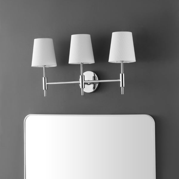 Safavieh Darya, 3 Light, 24 Inch, Chrome, Iron Wall Sconce Chrome SCN4119C