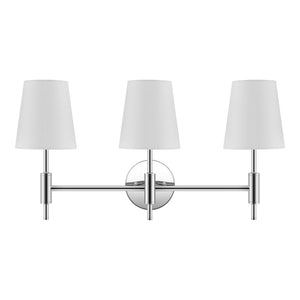 Safavieh Darya, 3 Light, 24 Inch, Chrome, Iron Wall Sconce Chrome SCN4119C