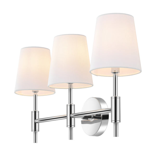 Safavieh Darya, 3 Light, 24 Inch, Chrome, Iron Wall Sconce Chrome SCN4119C