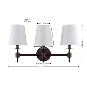 Safavieh Davielle, 3 Light, 21 Inch, Black, Iron Wall Sconce Orb SCN4120A