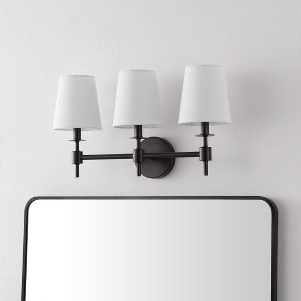 Safavieh Davielle, 3 Light, 21 Inch, Black, Iron Wall Sconce Orb SCN4120A