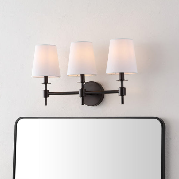 Safavieh Davielle, 3 Light, 21 Inch, Black, Iron Wall Sconce Orb SCN4120A