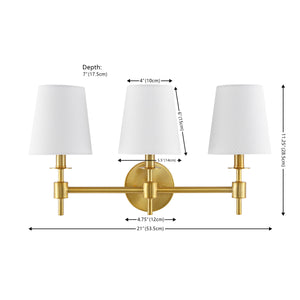 Safavieh Davielle, 3 Light, 21 Inch, Brass, Iron Wall Sconce Brass Gold SCN4120B