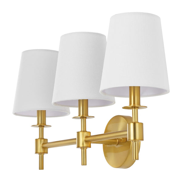 Safavieh Davielle, 3 Light, 21 Inch, Brass, Iron Wall Sconce Brass Gold SCN4120B