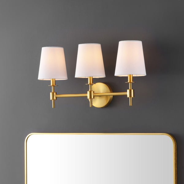 Safavieh Davielle, 3 Light, 21 Inch, Brass, Iron Wall Sconce Brass Gold SCN4120B