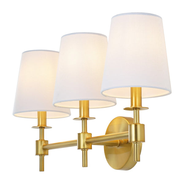 Safavieh Davielle, 3 Light, 21 Inch, Brass, Iron Wall Sconce Brass Gold SCN4120B