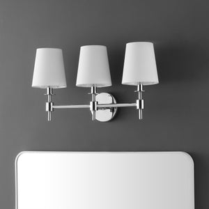 Safavieh Davielle, 3 Light, 21 Inch, Chrome, Iron Wall Sconce X23 Chrome 7" x 21" x 11.25"