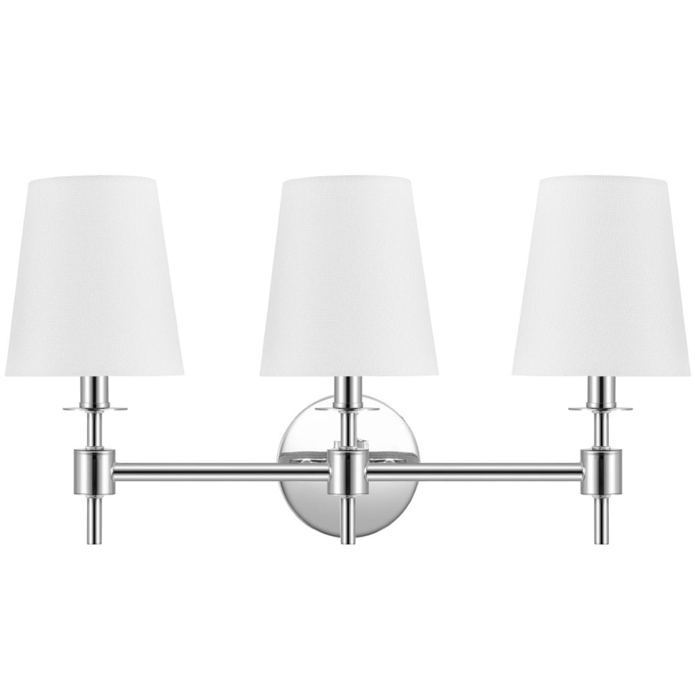 Safavieh DAVIELLE, 3-Light Wall Sconce - Elegant Iron Fixture for Modern and Classic Interiors, 21 Inches Chrome SCN4120C