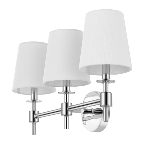 Safavieh DAVIELLE, 3-Light Wall Sconce - Elegant Iron Fixture for Modern and Classic Interiors, 21 Inches Chrome SCN4120C