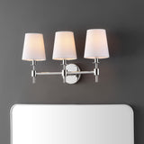 Safavieh Davielle, 3 Light, 21 Inch, Chrome, Iron Wall Sconce X23 Chrome 7" x 21" x 11.25"