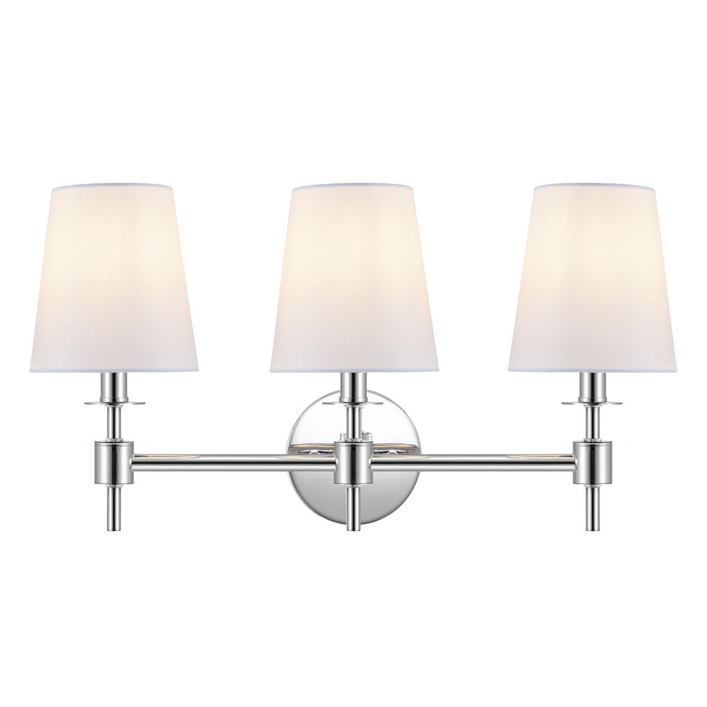Safavieh Davielle, 3 Light, 21 Inch, Chrome, Iron Wall Sconce X23 Chrome 7" x 21" x 11.25"