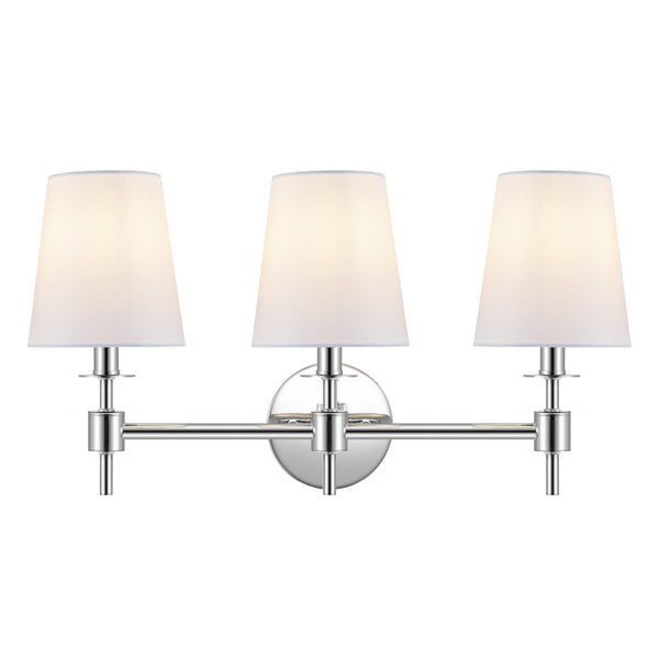 Safavieh Davielle, 3 Light, 21 Inch, Chrome, Iron Wall Sconce X23 Chrome 7" x 21" x 11.25"