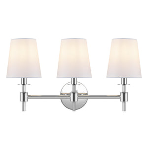 Safavieh Davielle, 3 Light, 21 Inch, Chrome, Iron Wall Sconce X23 Chrome 7" x 21" x 11.25"