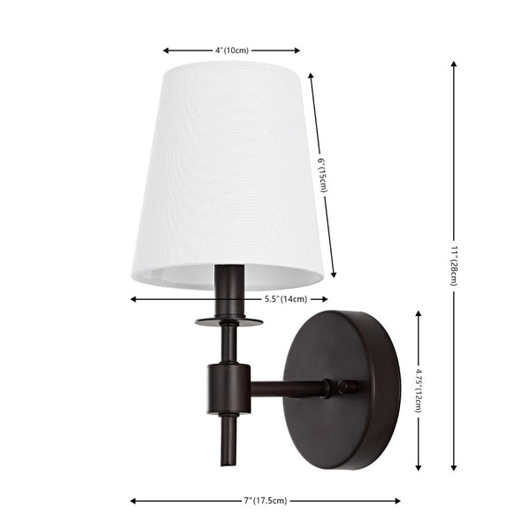 Safavieh DALANY, Elegant Iron Wall Sconce Set of 2 - Minimalist Design for Warm Illumination in Any Space Black SCN4121A-SET2