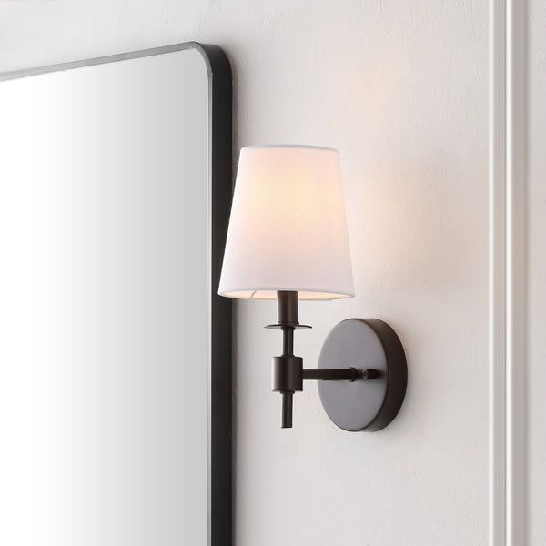 Safavieh DALANY, Elegant Iron Wall Sconce Set of 2 - Minimalist Design for Warm Illumination in Any Space Black SCN4121A-SET2