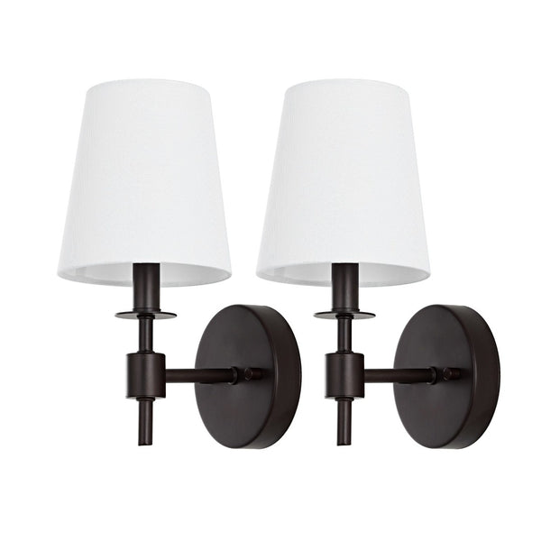 Safavieh DALANY, Elegant Iron Wall Sconce Set of 2 - Minimalist Design for Warm Illumination in Any Space Black SCN4121A-SET2