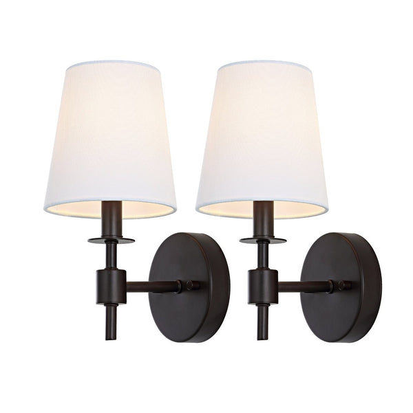 Safavieh DALANY, Elegant Iron Wall Sconce Set of 2 - Minimalist Design for Warm Illumination in Any Space Black SCN4121A-SET2