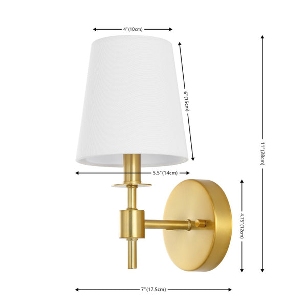 Safavieh DALANY, Elegant Iron Wall Sconce Set of 2 - Minimalist Design for Warm Illumination in Any Space Brass SCN4121B-SET2