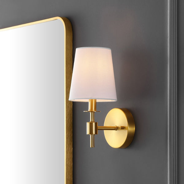 Safavieh DALANY, Elegant Iron Wall Sconce Set of 2 - Minimalist Design for Warm Illumination in Any Space Brass SCN4121B-SET2