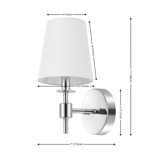 Safavieh DALANY, Elegant Iron Wall Sconce Set of 2 - Minimalist Design for Warm Illumination in Any Space Chrome SCN4121C-SET2