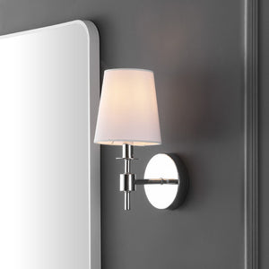Safavieh DALANY, Elegant Iron Wall Sconce Set of 2 - Minimalist Design for Warm Illumination in Any Space Chrome SCN4121C-SET2
