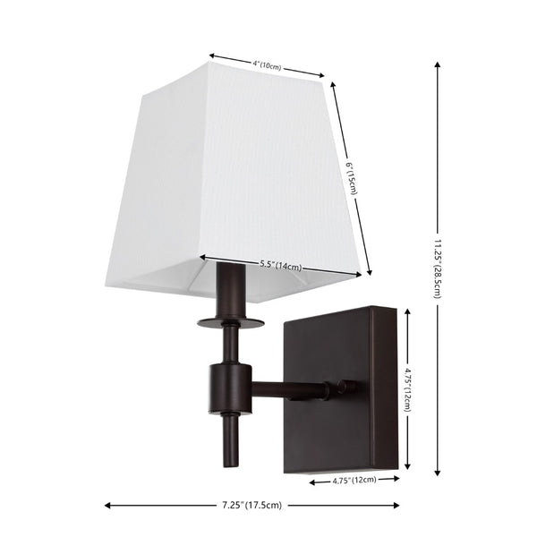 Safavieh CLAUREN, Elegant Black Iron Wall Sconce Set of 2 for Stylish Home Lighting and Ambiance Oil Rub Bronze SCN4122A-SET2
