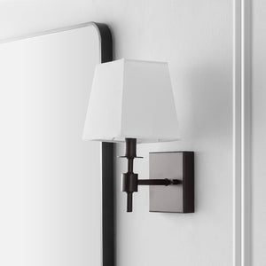 Safavieh CLAUREN, Elegant Black Iron Wall Sconce Set of 2 for Stylish Home Lighting and Ambiance Oil Rub Bronze SCN4122A-SET2