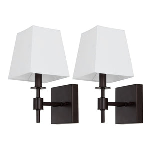Safavieh CLAUREN, Elegant Black Iron Wall Sconce Set of 2 for Stylish Home Lighting and Ambiance Oil Rub Bronze SCN4122A-SET2