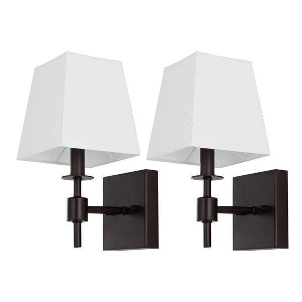 Safavieh CLAUREN, Elegant Black Iron Wall Sconce Set of 2 for Stylish Home Lighting and Ambiance Oil Rub Bronze SCN4122A-SET2