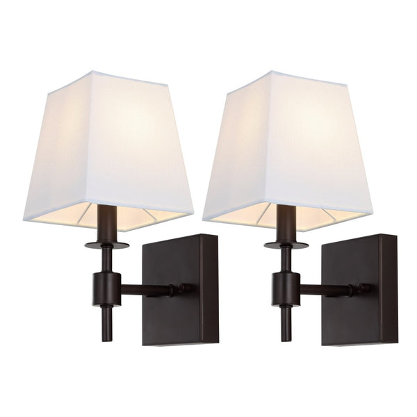 Safavieh CLAUREN, Elegant Black Iron Wall Sconce Set of 2 for Stylish Home Lighting and Ambiance Oil Rub Bronze SCN4122A-SET2